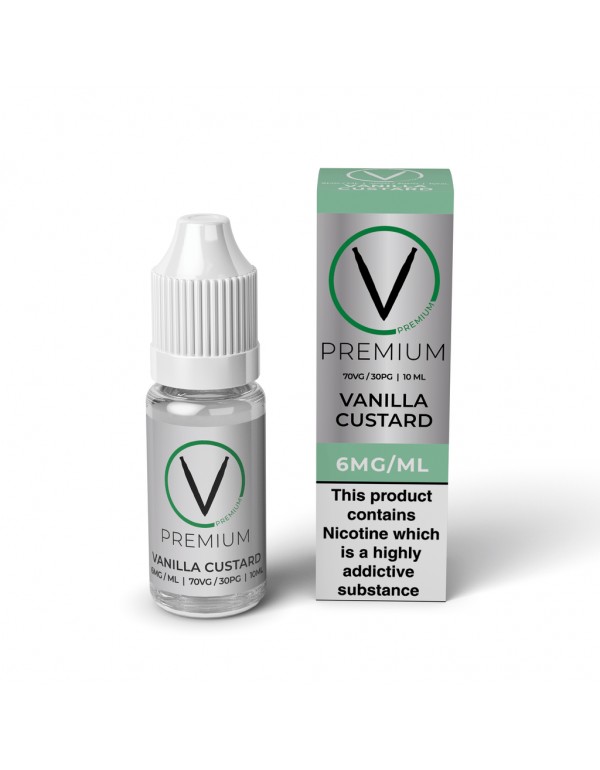 V Premium High VG - Vanilla Custard E-Liquid (10ml...